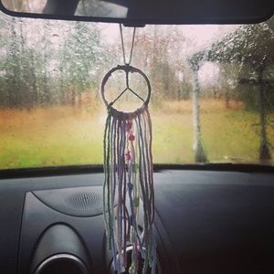 Small Peace Sign Dream Catcher Accessory Pastel